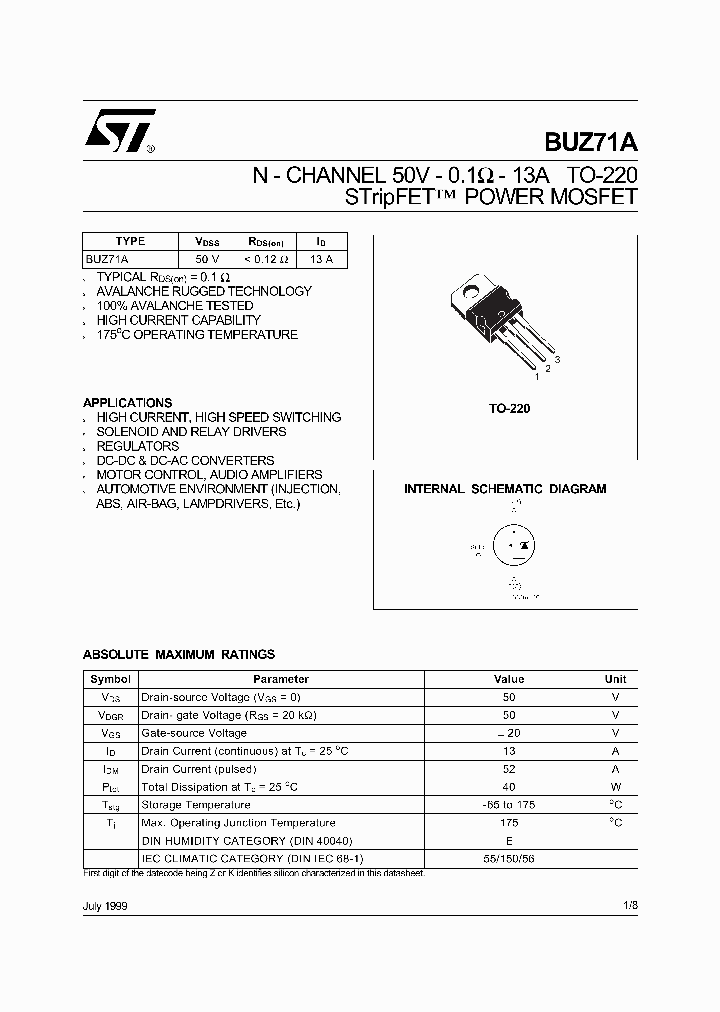 BUZ71A_935248.PDF Datasheet