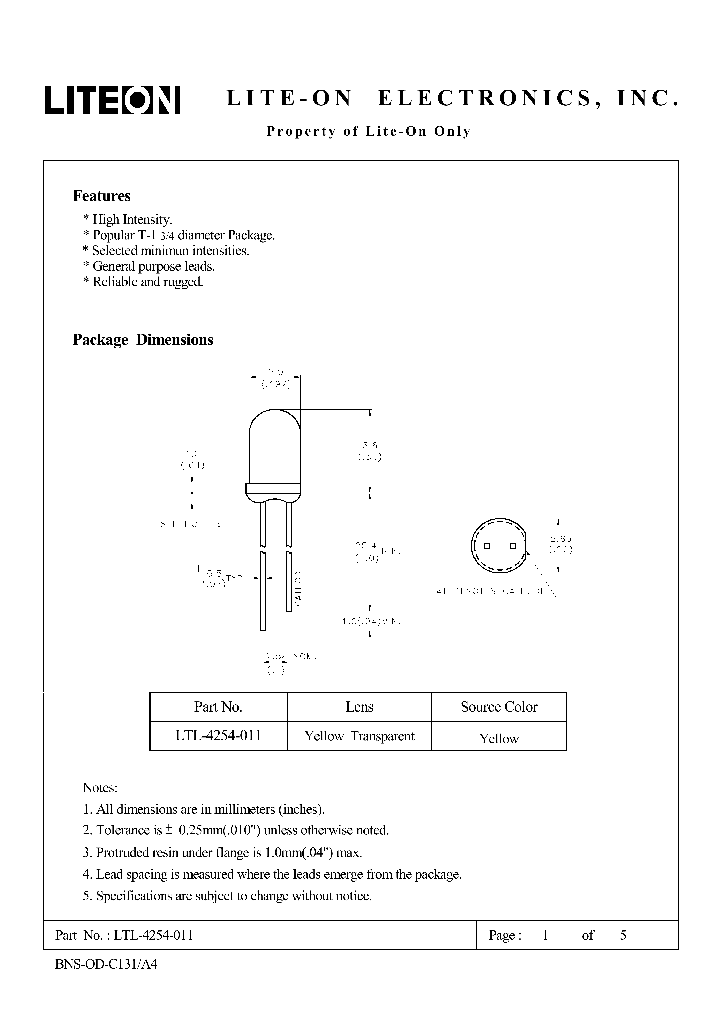 LTL-4254-011_1059623.PDF Datasheet