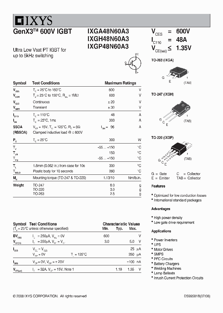 IXGP48N60A3_1063332.PDF Datasheet