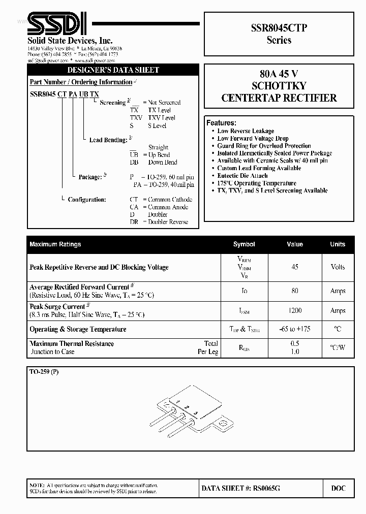 SSR8045CTP_747326.PDF Datasheet