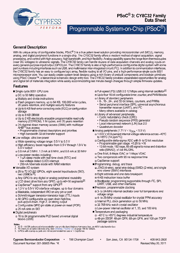 CY8C3244LTI-130_1079042.PDF Datasheet