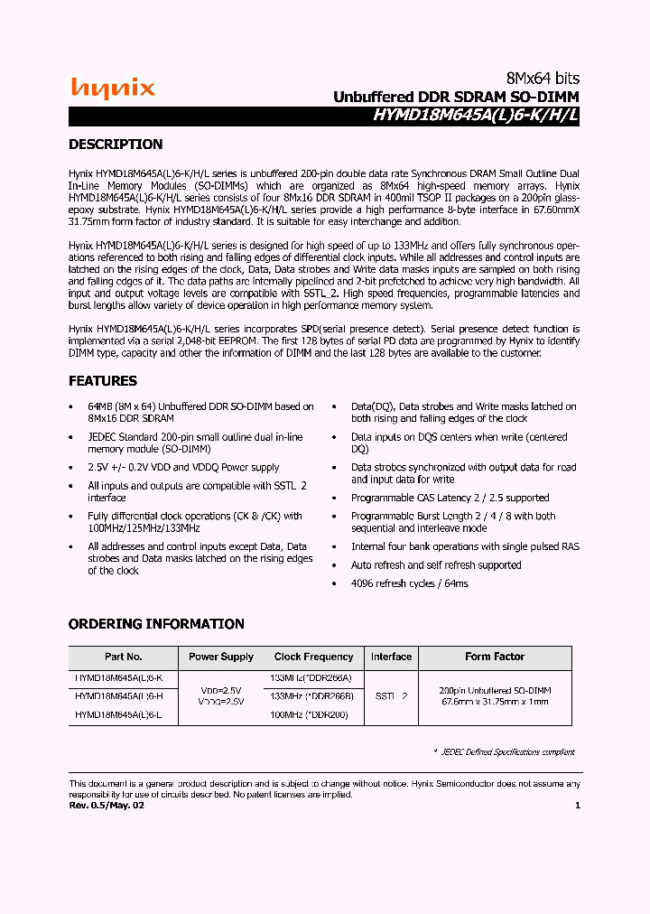 HYMD18M645AL6-H_682942.PDF Datasheet