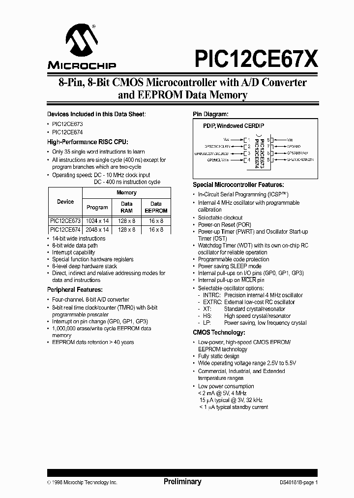 PIC12LCE673-04IJW_1124209.PDF Datasheet