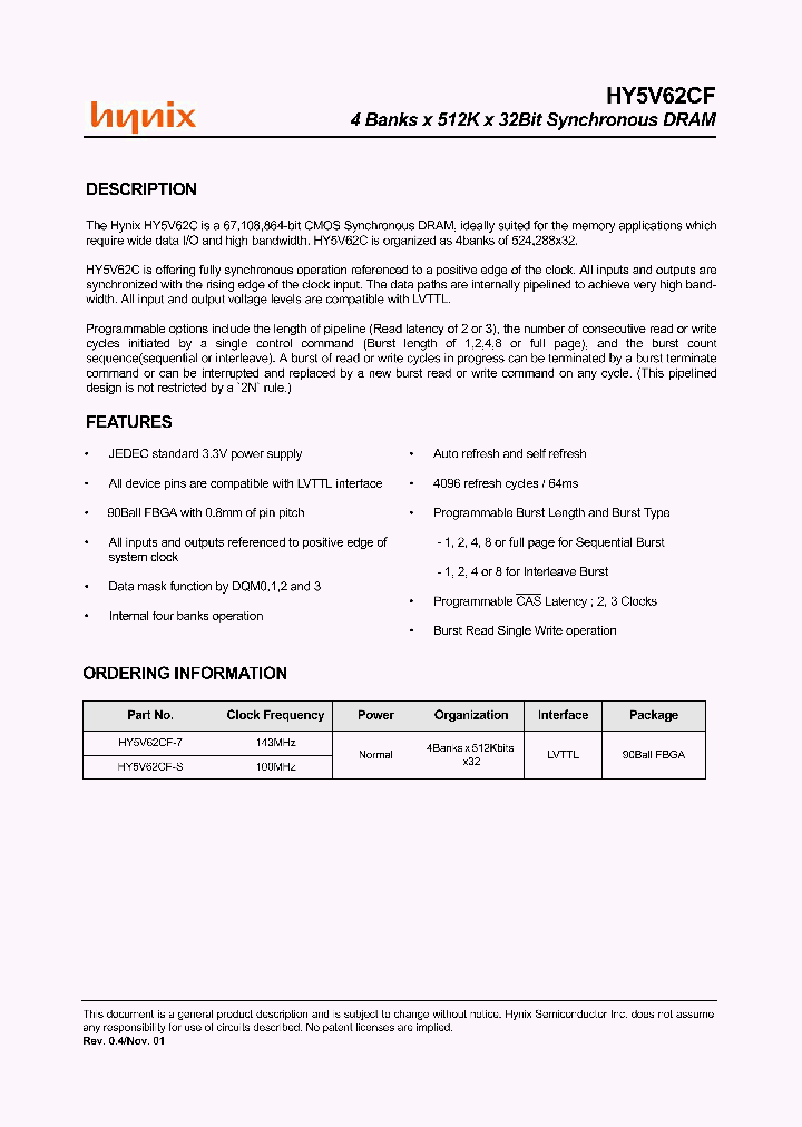 HY5V62CF_716291.PDF Datasheet