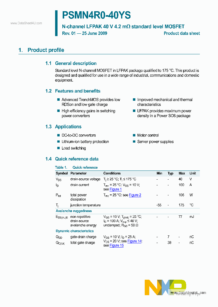 PSMN4R0-40YS_886788.PDF Datasheet