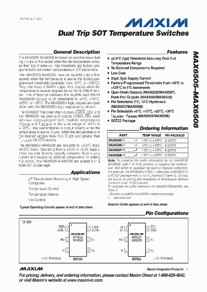 MAX6507UT_1170967.PDF Datasheet