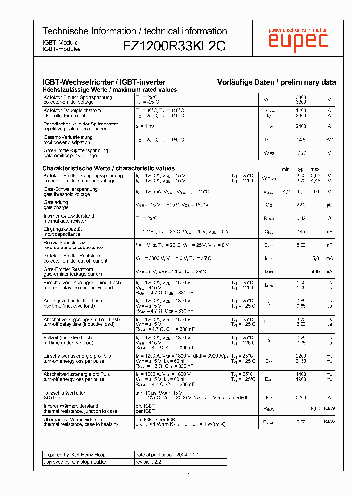 FZ1200R33KL2C_1197136.PDF Datasheet