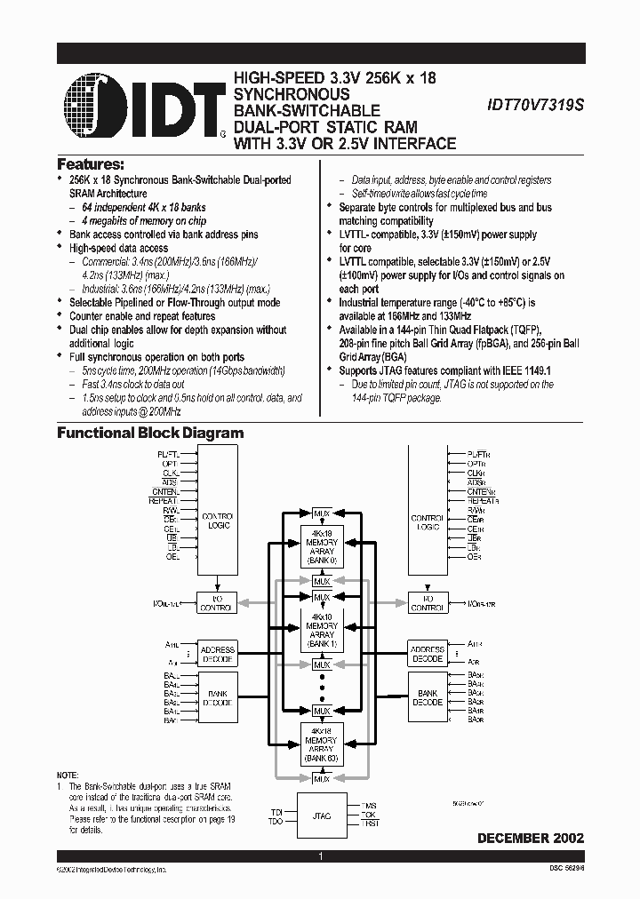 IDT70V7319S_732099.PDF Datasheet