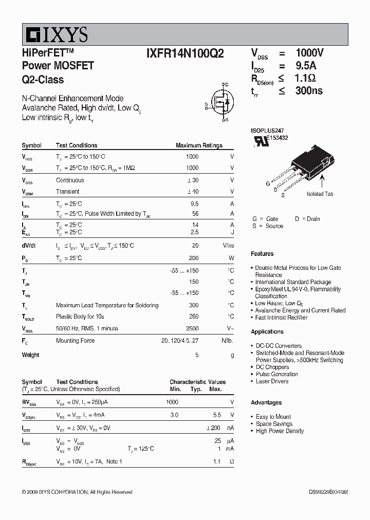 IXFR14N100Q2_1209512.PDF Datasheet