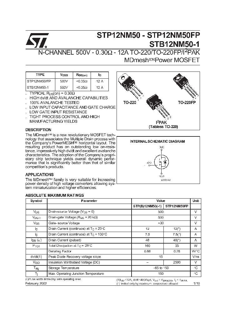 STB12NM50-1_1238264.PDF Datasheet