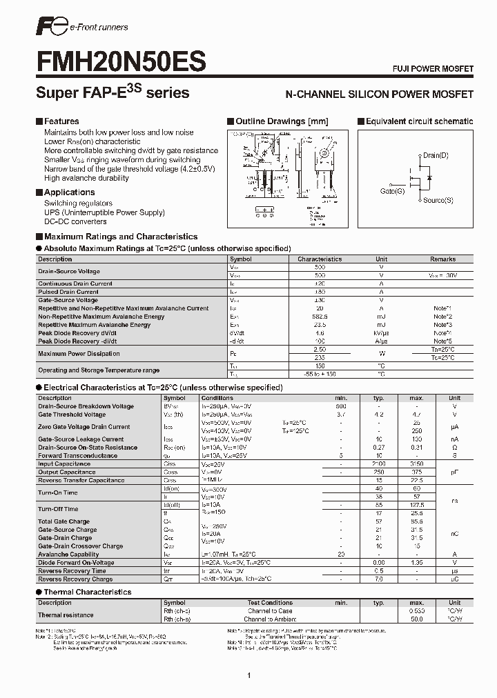 FMH20N50ES_1264726.PDF Datasheet