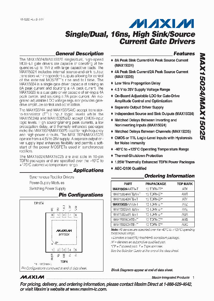 MAX15025DATB_1273761.PDF Datasheet