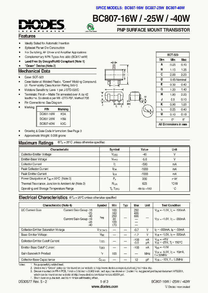 BC807-25W-7_1275460.PDF Datasheet