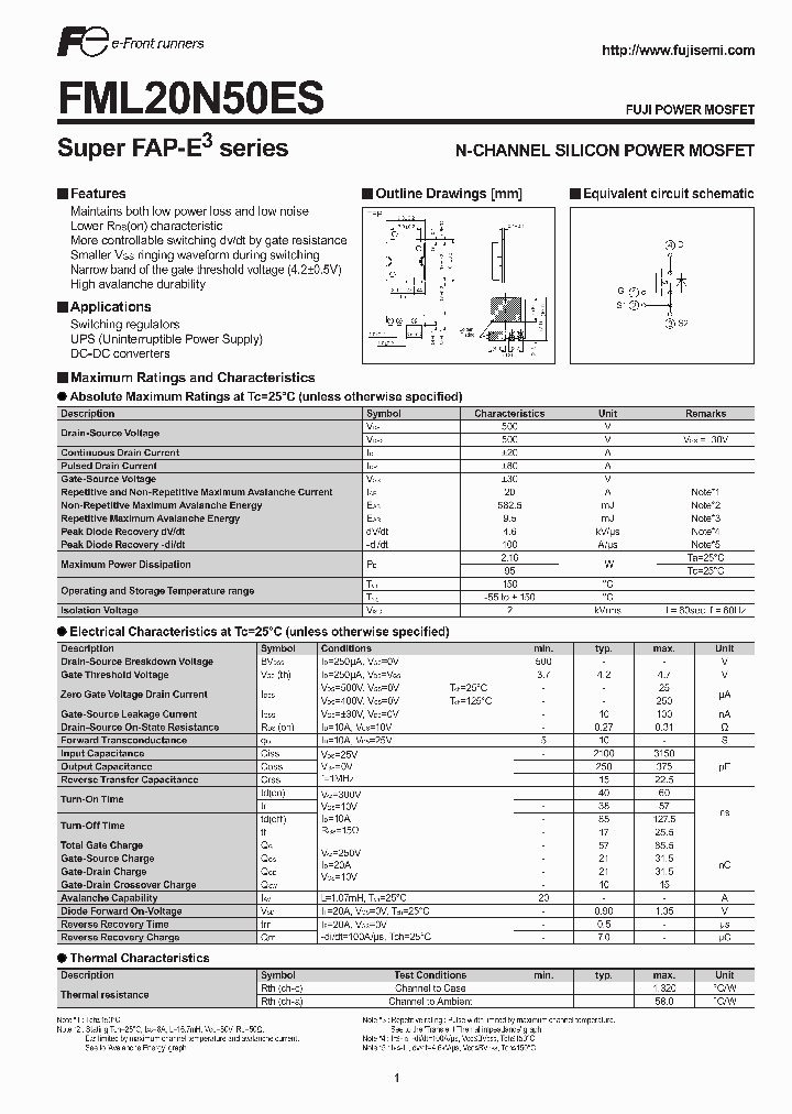 FML20N50ES_1264728.PDF Datasheet