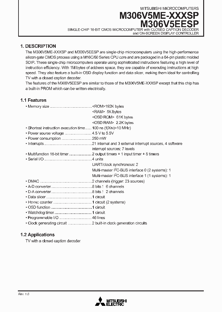 M306V5ME-XXXSP_1290533.PDF Datasheet