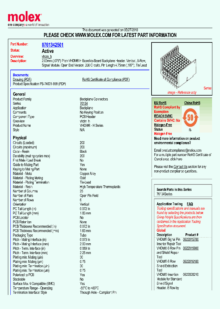 76134-2501_1307434.PDF Datasheet
