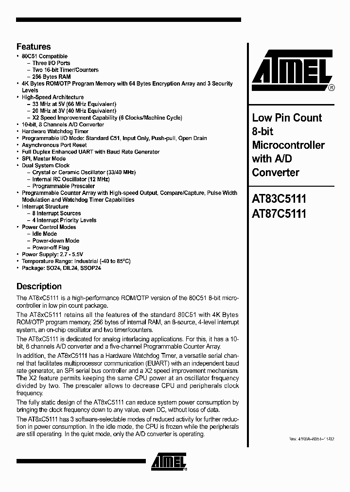 AT83C5111_1319793.PDF Datasheet