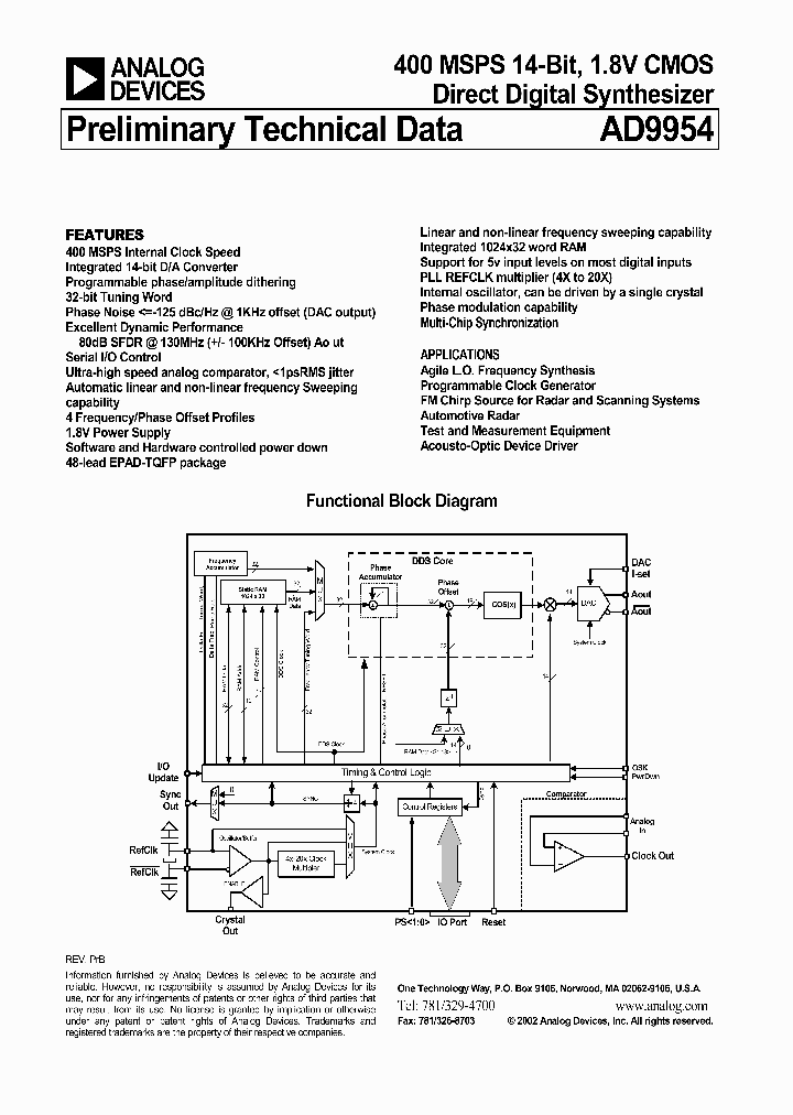 AD9954_1357355.PDF Datasheet