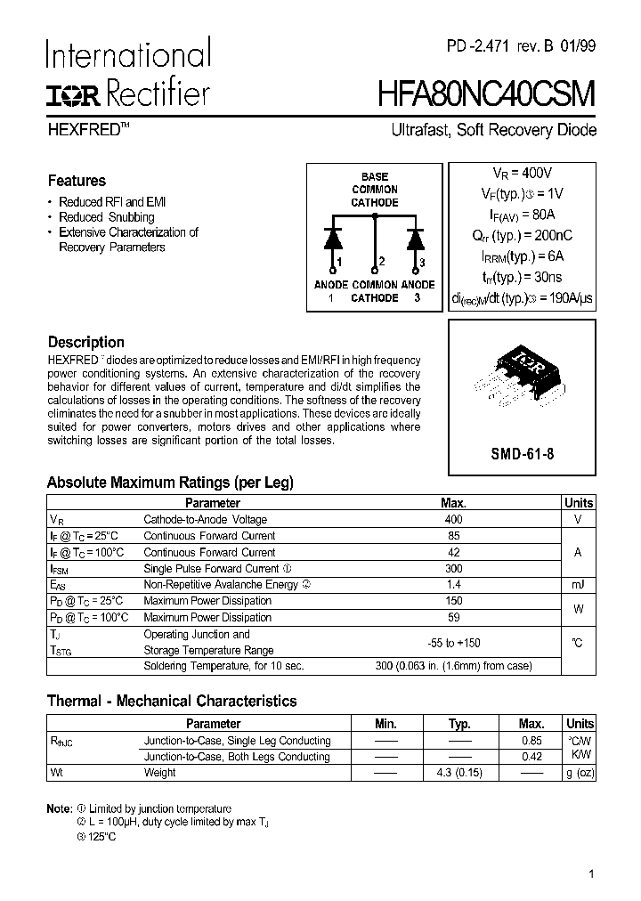 HFA80NC40CSM_1375246.PDF Datasheet