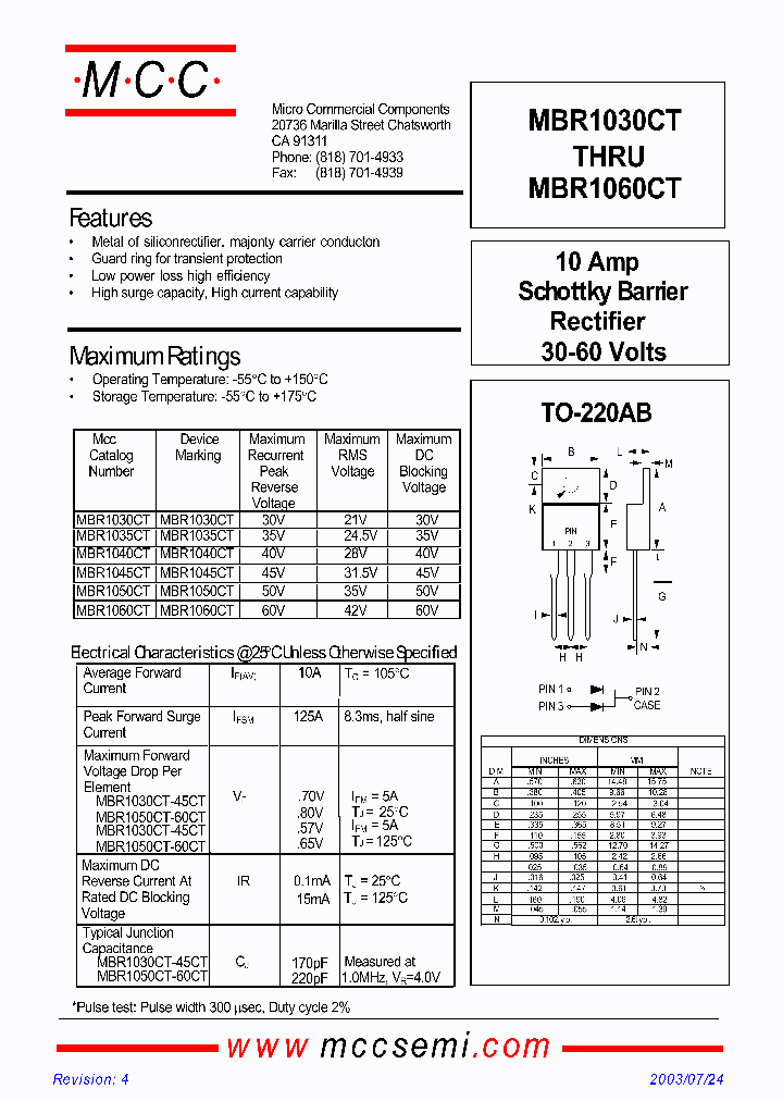 MBR1035CT_1061595.PDF Datasheet