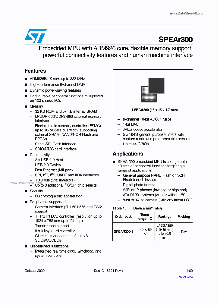 SPEAR300_1126134.PDF Datasheet