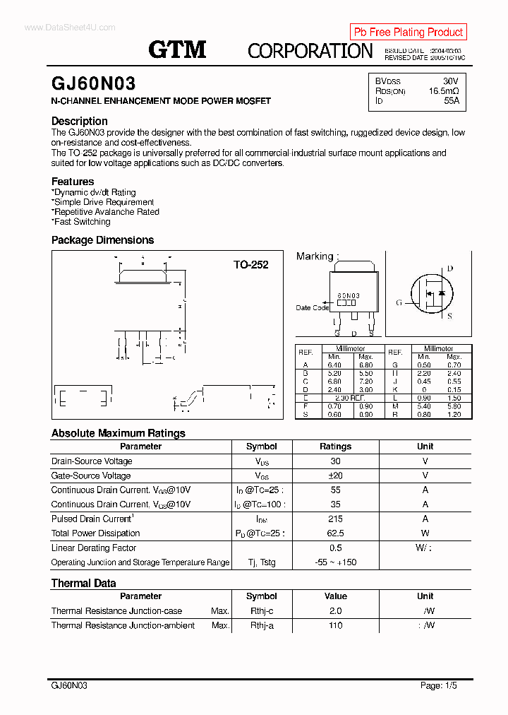 GJ60N03_1200759.PDF Datasheet