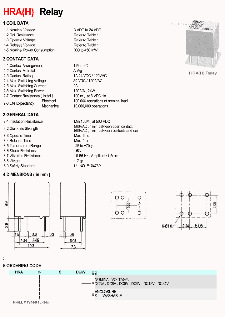HRA-S-DC12V_1218180.PDF Datasheet