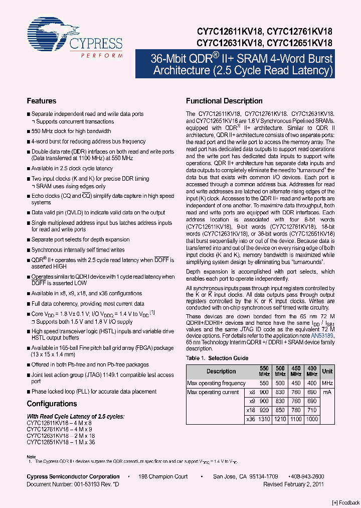 CY7C12761KV18_1386874.PDF Datasheet