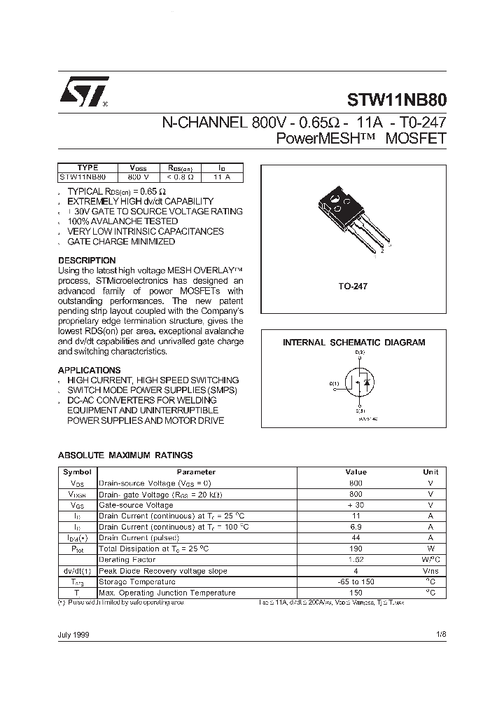 STW11NB80_1370553.PDF Datasheet