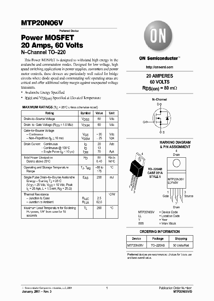 MTP20N06V-D_1475930.PDF Datasheet