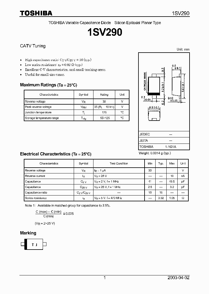 1SV290_1485191.PDF Datasheet