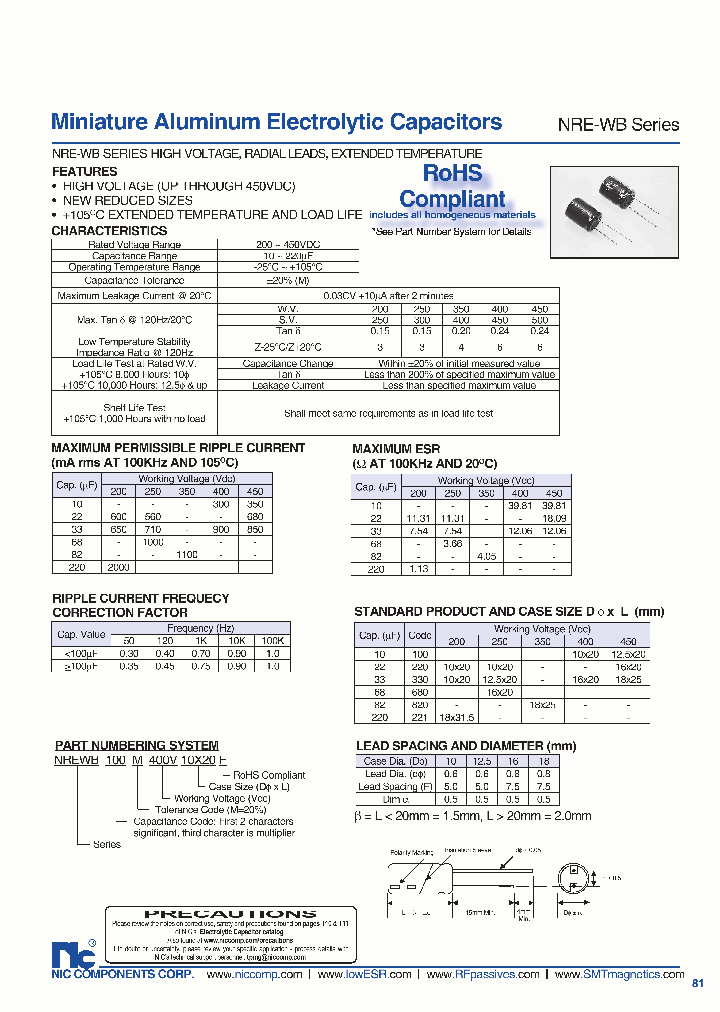 NREWB820M450V18X315_867487.PDF Datasheet