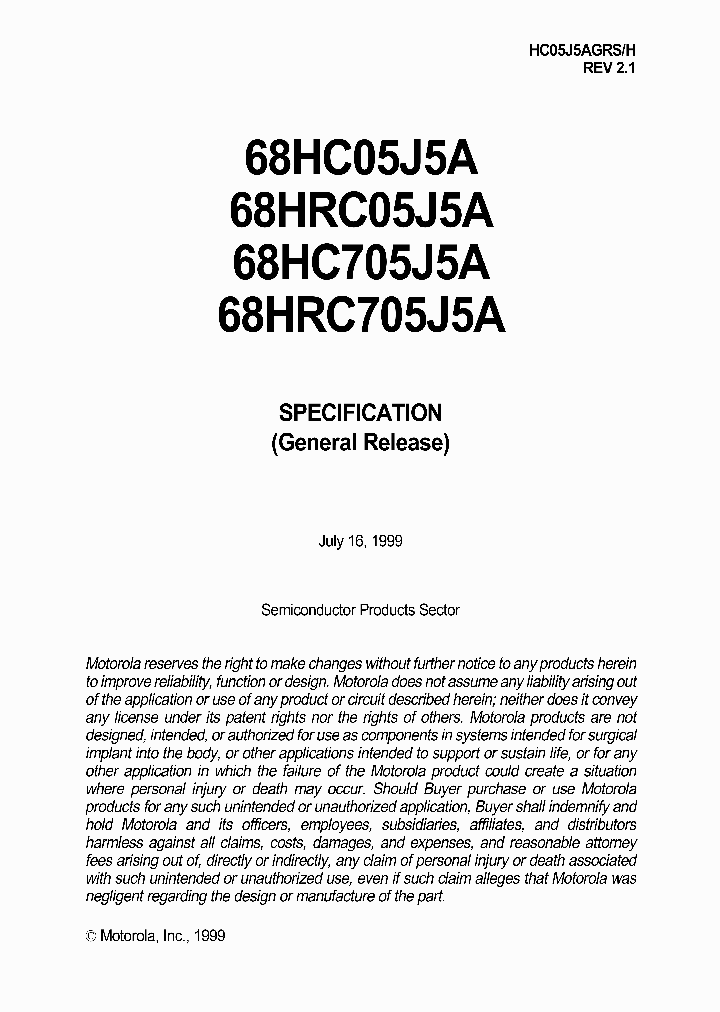 HC05J5AGRSH_1552981.PDF Datasheet