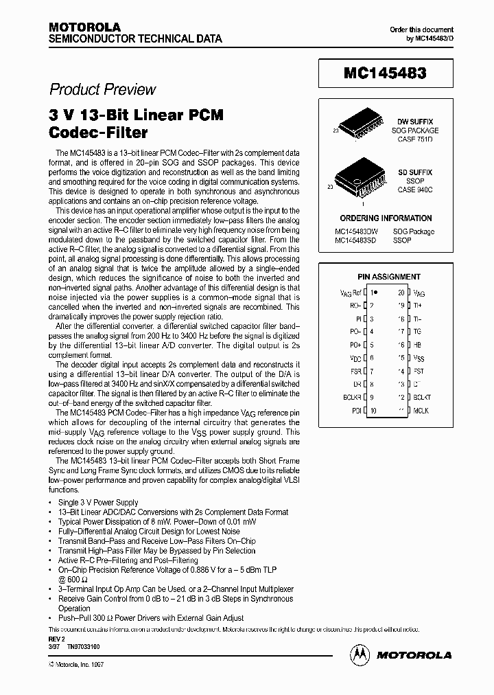 MC145483_1559207.PDF Datasheet