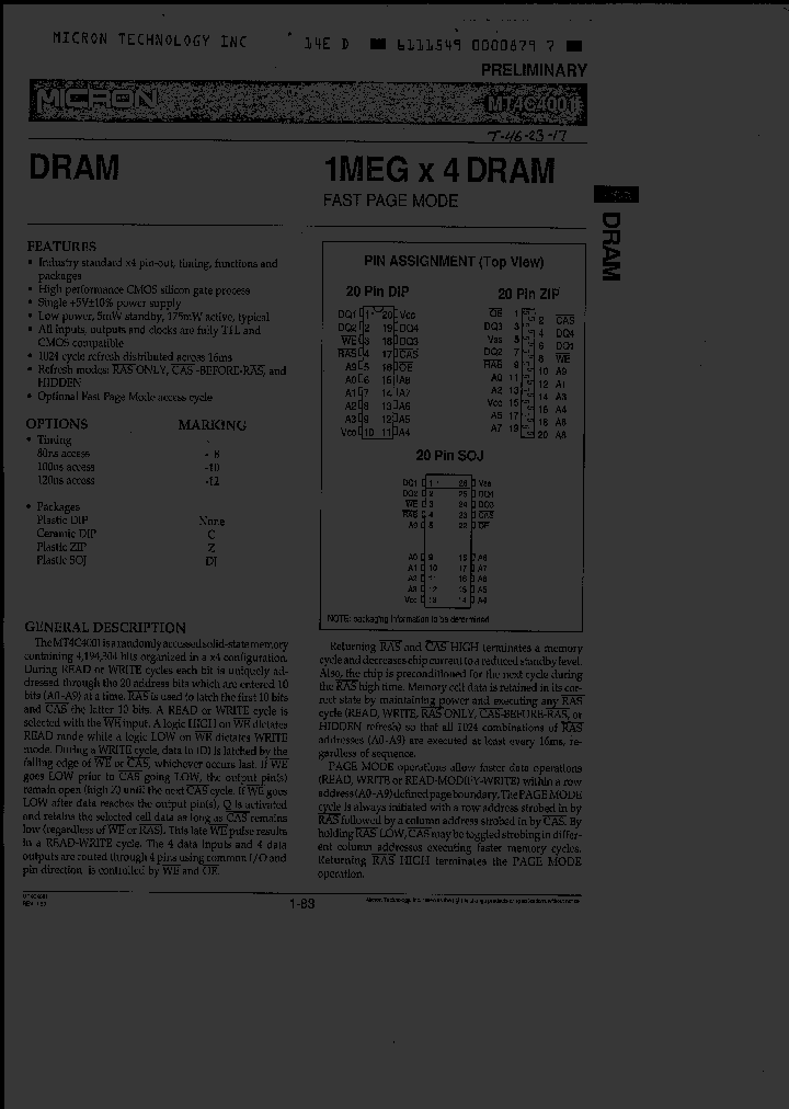 MT4C4001Z-10_873131.PDF Datasheet