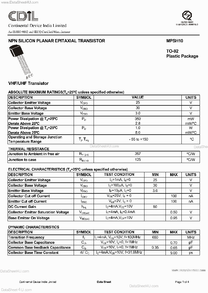 MPSH10_1561145.PDF Datasheet