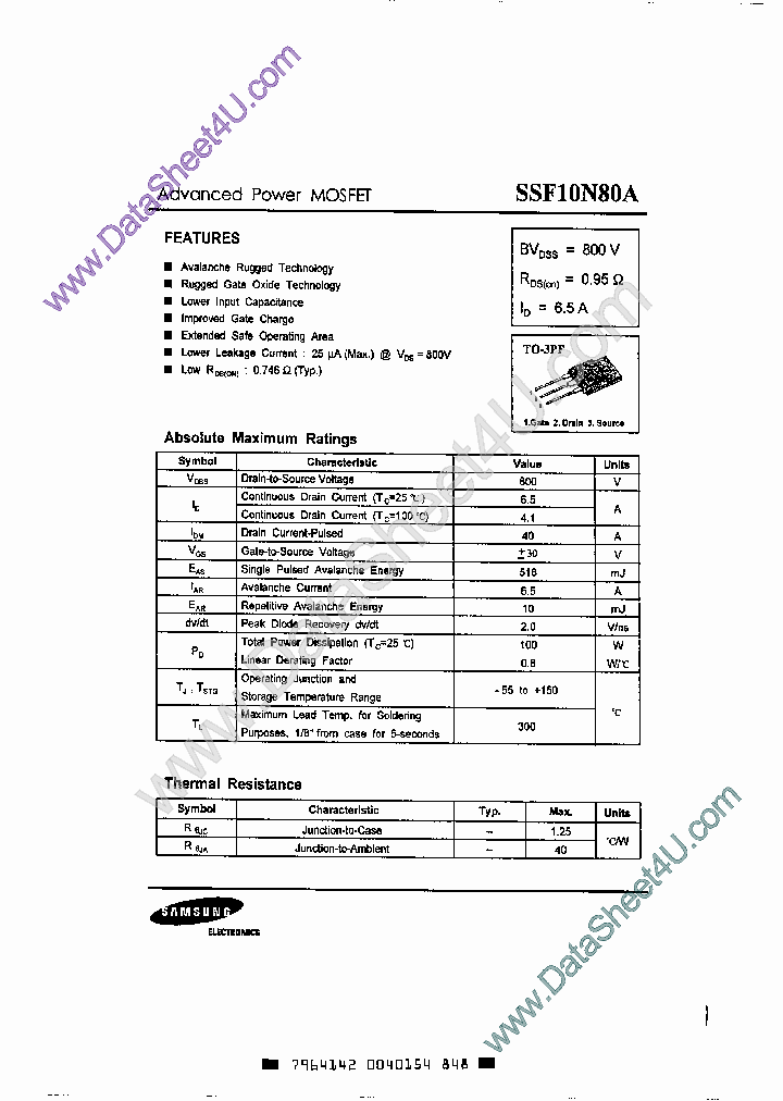 SSF10N80A_1567310.PDF Datasheet