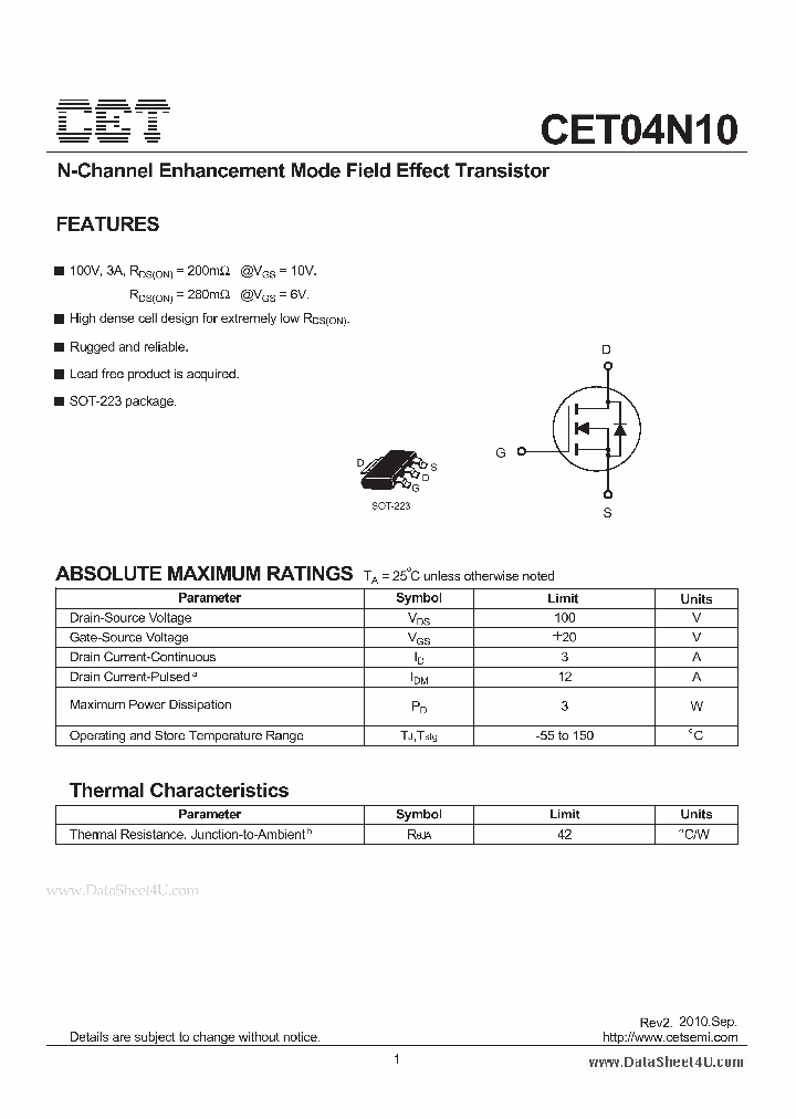 CET04N10_1573566.PDF Datasheet