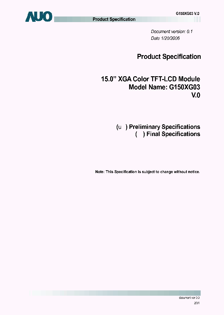 G150XG03V0_1576472.PDF Datasheet