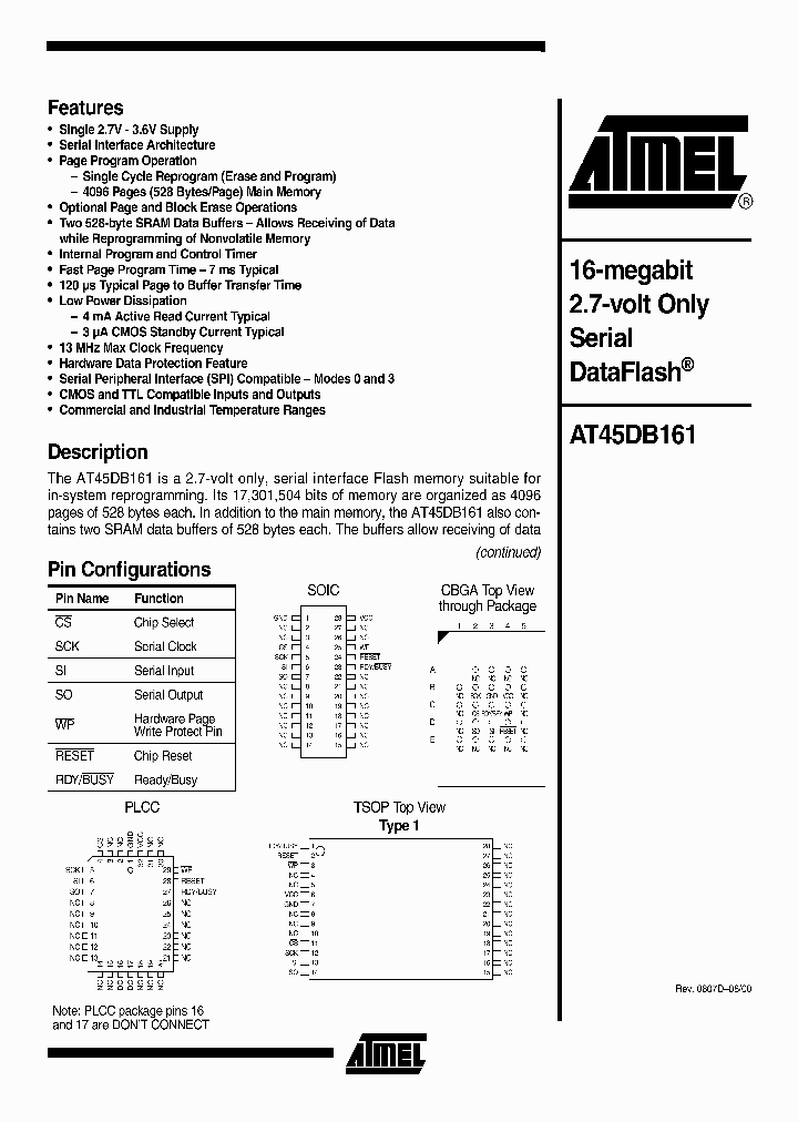 AT45DB161_889323.PDF Datasheet