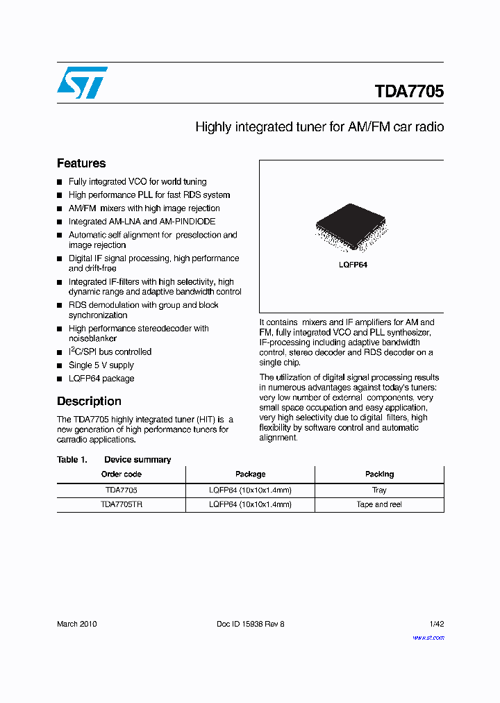 TDA7705_930520.PDF Datasheet