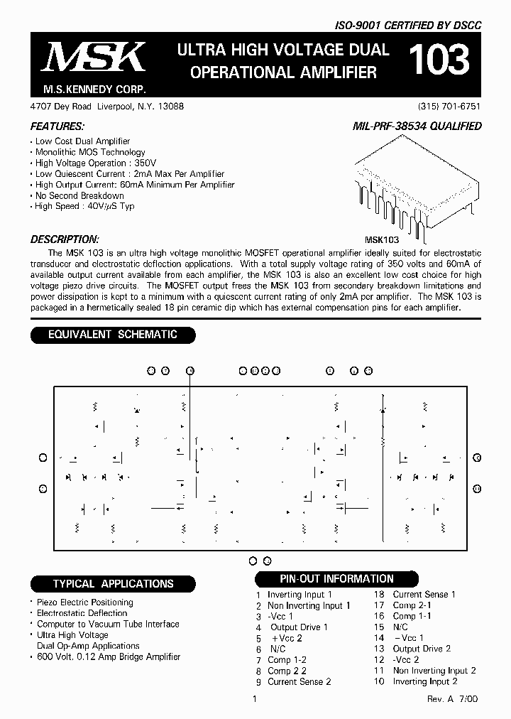 MSK103_934742.PDF Datasheet