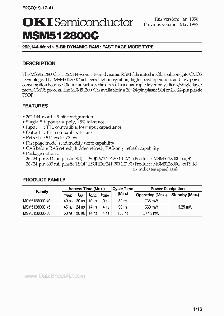 MSM512800C_1604561.PDF Datasheet