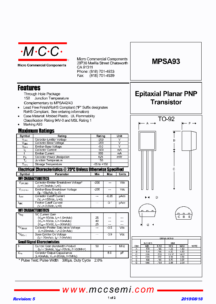MPSA93-AP_1005820.PDF Datasheet