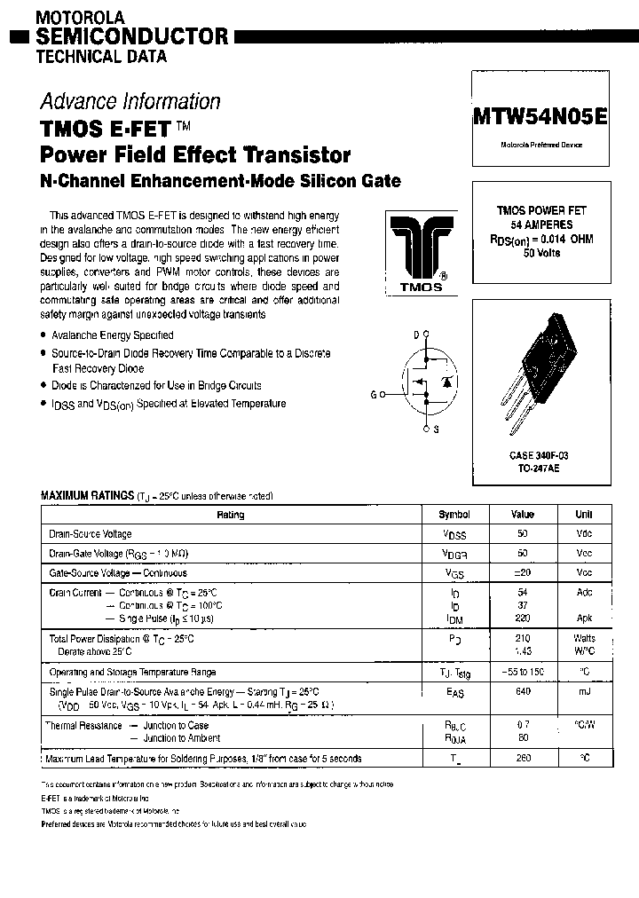 MTW54N05E_1601642.PDF Datasheet