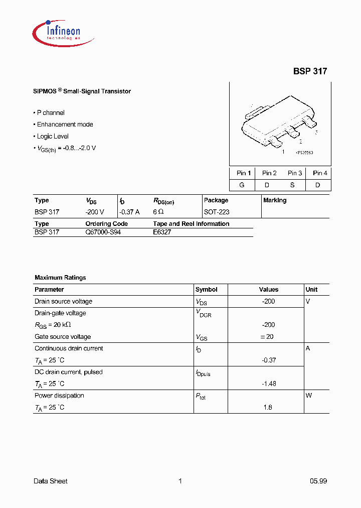 BSP317Q67000-S94_1030652.PDF Datasheet