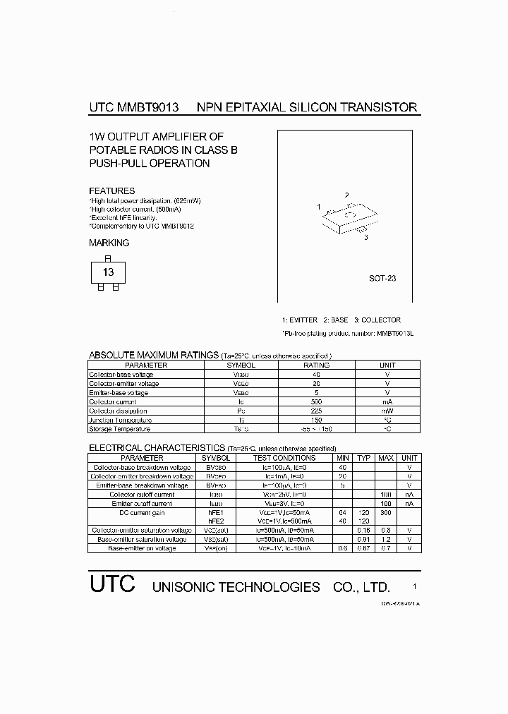 MMBT9013_1643338.PDF Datasheet