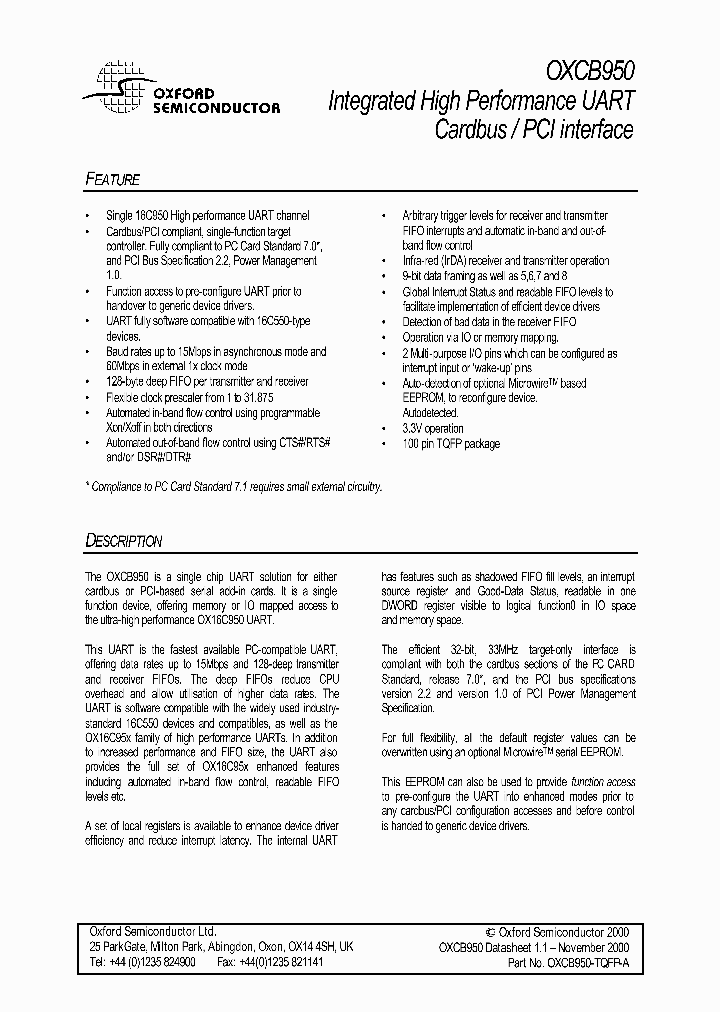 OXCB950_1646398.PDF Datasheet