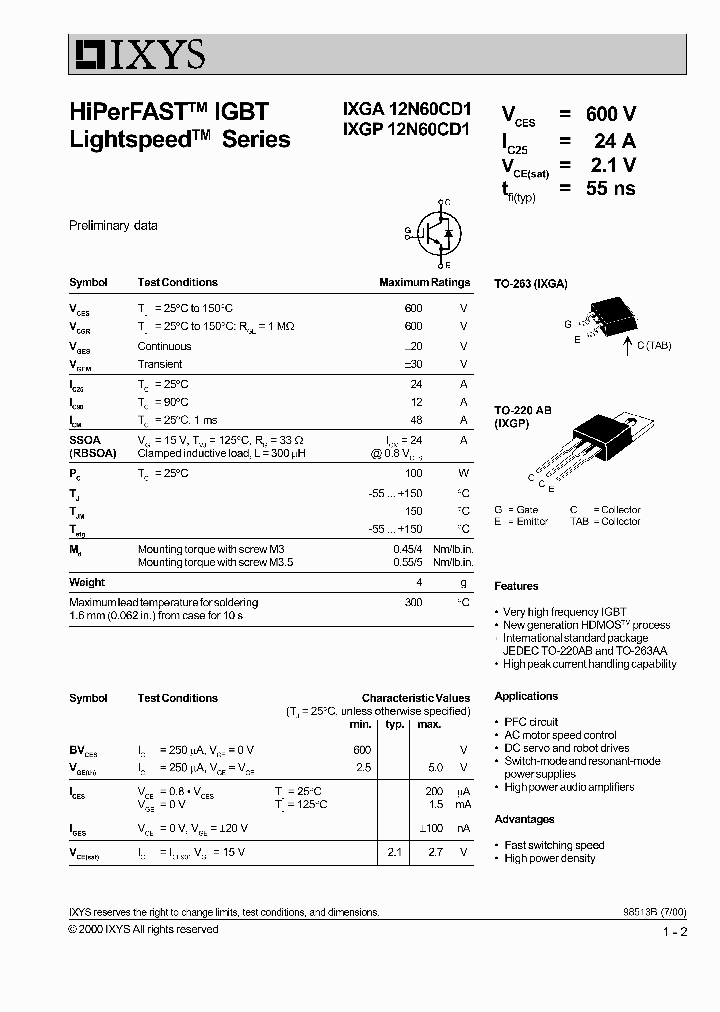 IXGA12N60CD1_1070668.PDF Datasheet