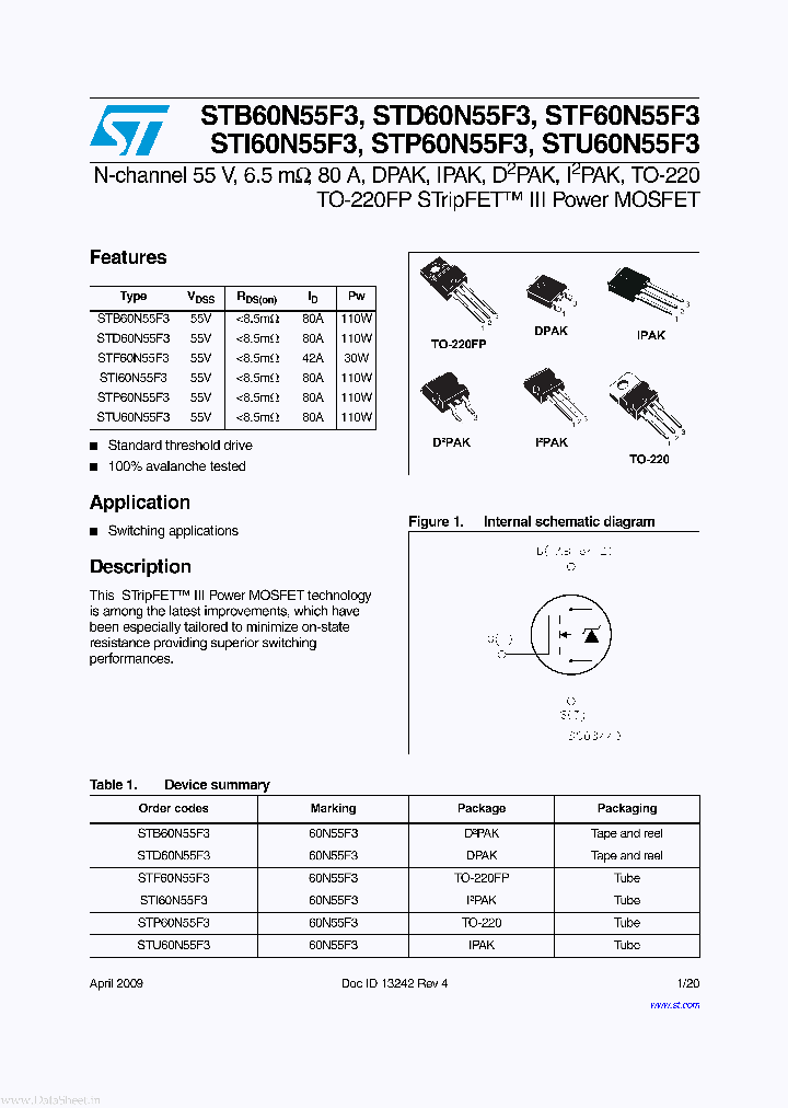 STI60N55F3_1650149.PDF Datasheet